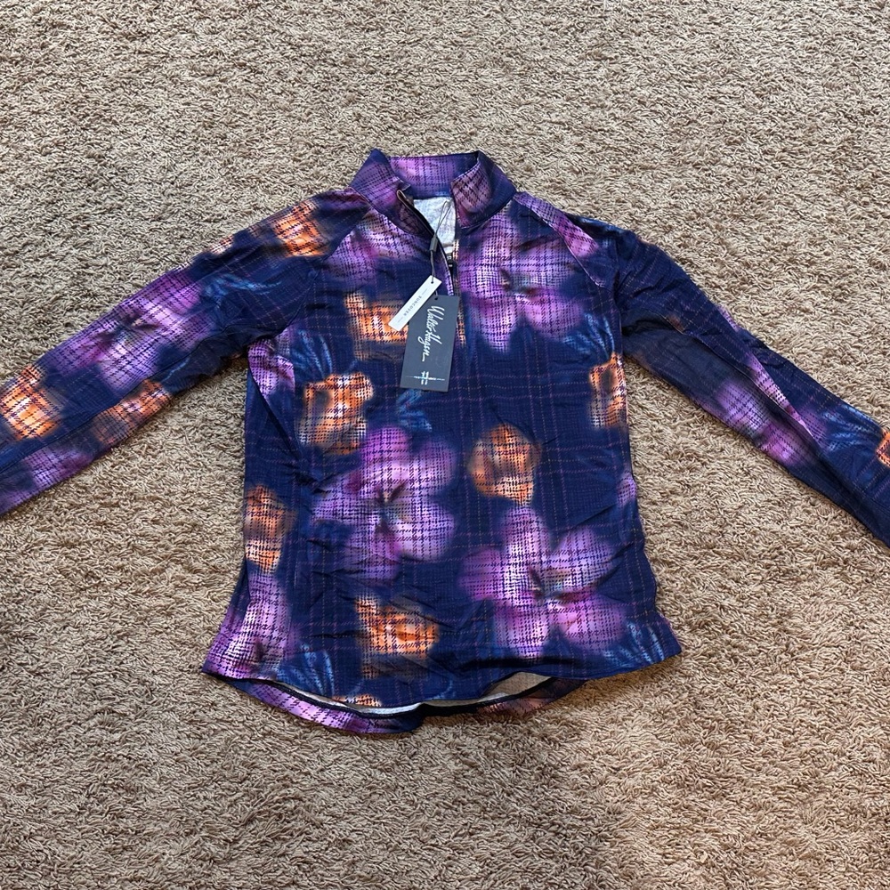 Walter Hagen Quarter Zip Coatal Floral XS NWT